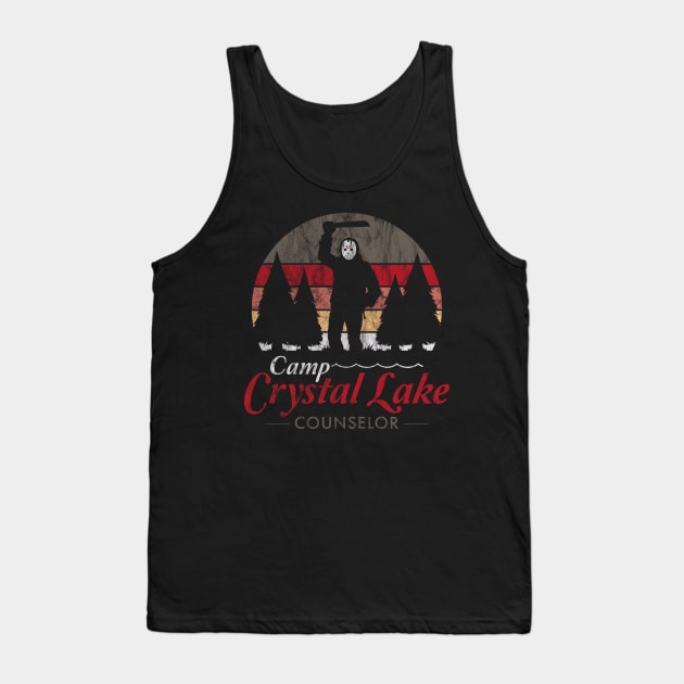 Visit Crystal Lake - Vintage Distressed - Camp Counselor Tank Top by Nemons